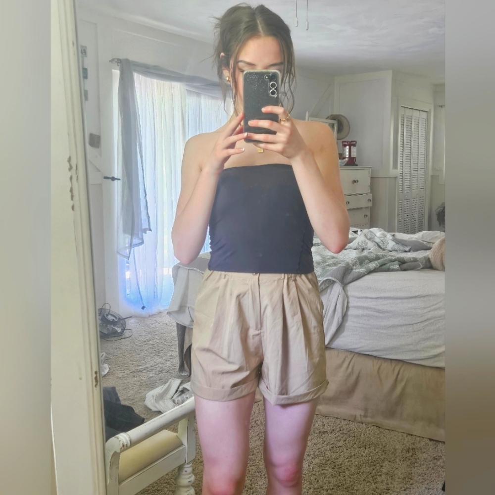 SHEIN light tan casual/work baggy shorts